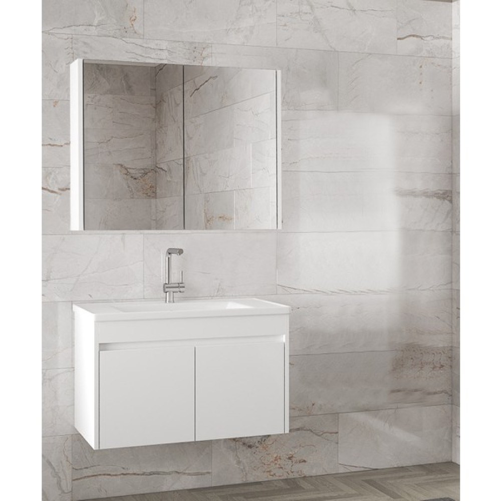 Alfa Banyo Estella-Ea Beyaz 80 cm Mdf-Aynalı-Lavabolu Banyo Dolabı Takımı***demonte Değil*** Banyo Dolabı / Mobilyası Fiyatı