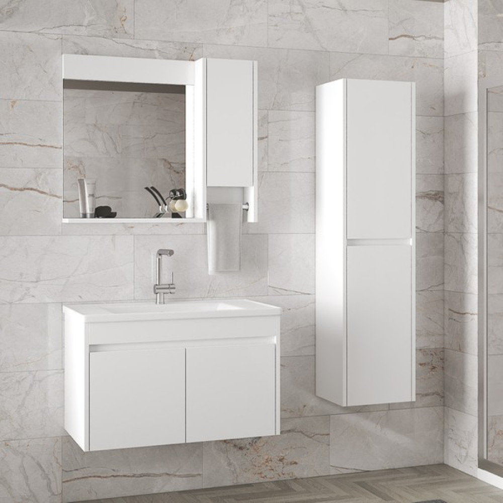 Alfa Banyo Estella-Oa Beyaz (65 + 35) 100 cm Mdf-Lavabolu Banyo Dolabı Takımı**demonte Değil** Banyo Dolabı / Mobilyası Fiyatı