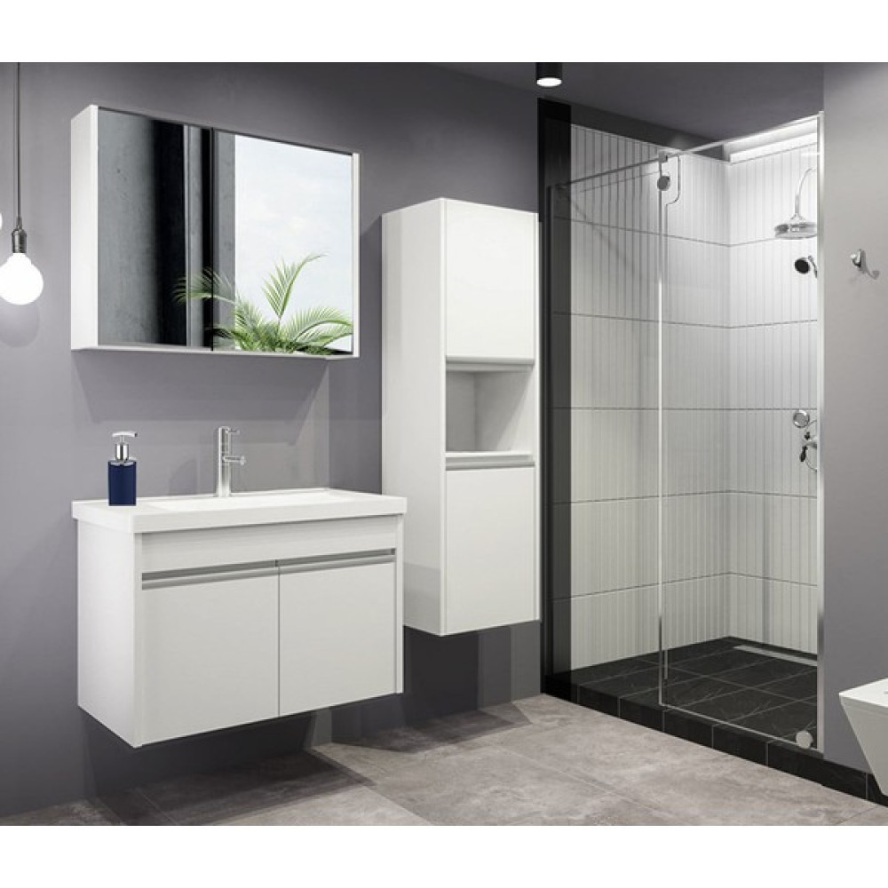 Alfa Banyo Luiza (80 35) 115 cm Mdf-Boy Dolaplı Seramik Lavabolu Banyo Dolabı Takımı**demonte Değil** Banyo Dolabı / Mobilyası Fiyatı