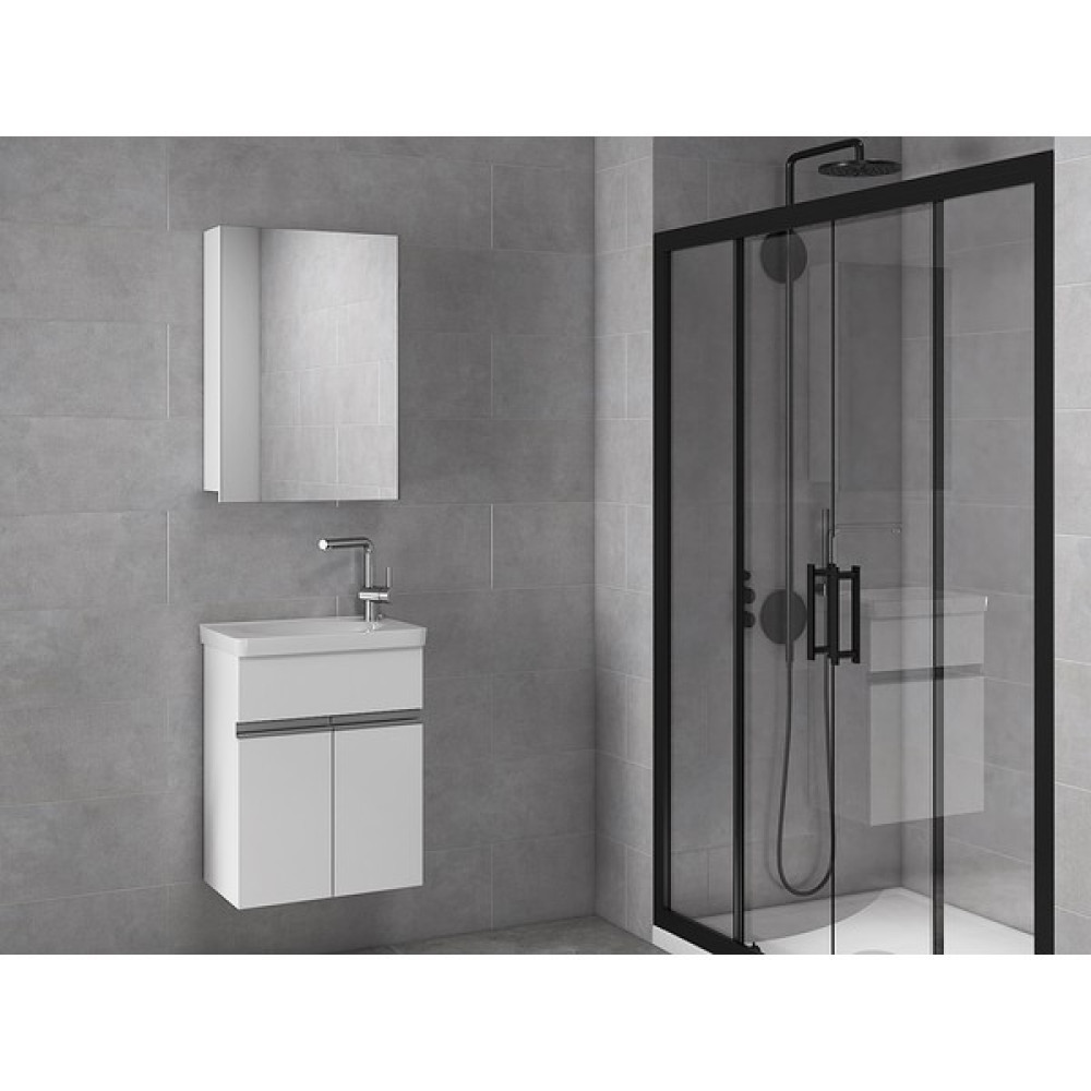 Alfa Banyo Miniço-Beyaz Ebeveyn 45 cm x 28 cm Ayna Dolaplı Lüx Lavabolu Banyo Dolabı- 1. Sınıf Mdf-Beyaz - 8699762777753 - Beyaz Banyo Dolabı / Mobilyası Fiyatı