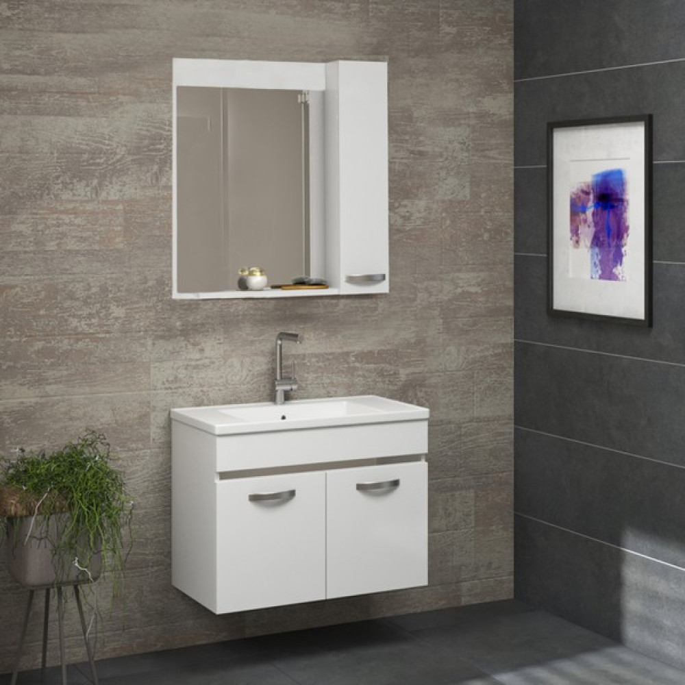 Alfa Banyo Safi̇r Beyaz 65 cm Mdf Banyo Takımı-lavabolu banyo dolabı - Yok Banyo Dolabı / Mobilyası Fiyatı