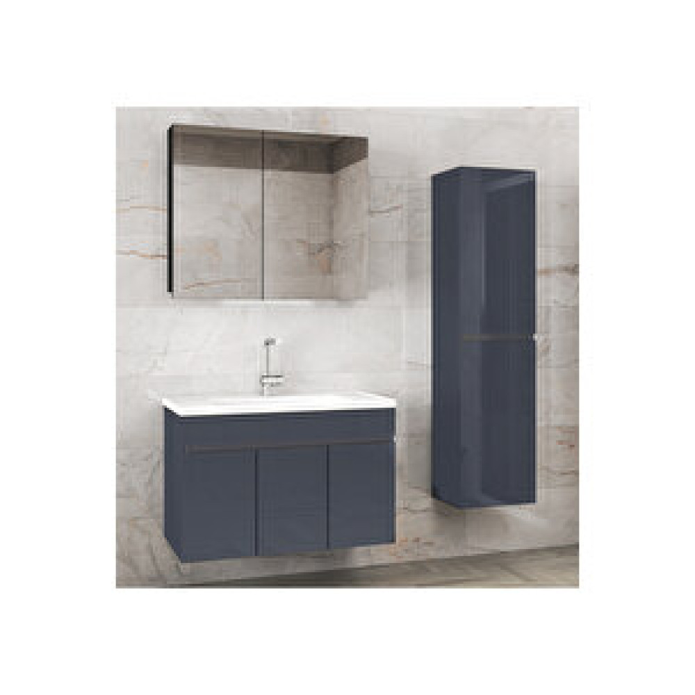 Alfa Banyo Viola3-Antrasit 80+35 Cm Mdf-Aynalı Seramik Lavabolu Banyo Dolabı Takımı Banyo Dolabı / Mobilyası Fiyatı