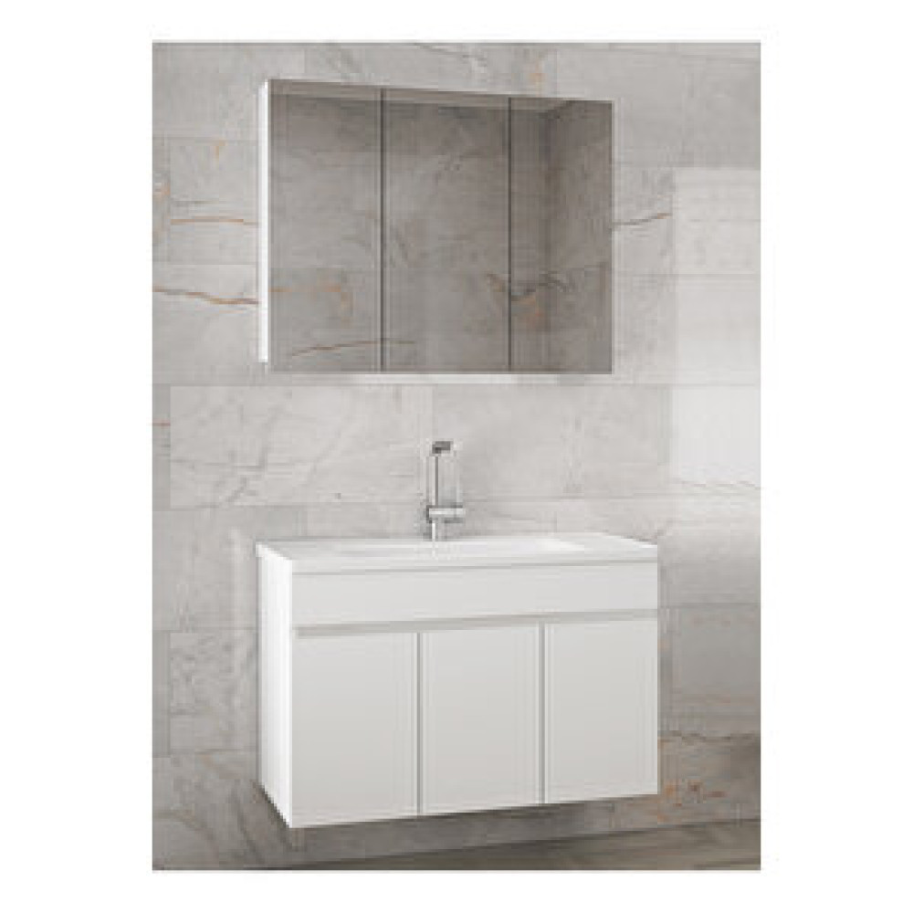 Alfa Banyo Viola3-Beyaz 100 Cm Mdf-Aynalı Seramik Lavabolu Banyo Dolabı Takımı Banyo Dolabı / Mobilyası Fiyatı
