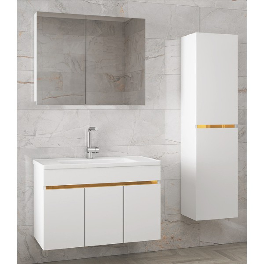 Alfa Banyo Viola3-S Beyaz (80+35) 115 cm Mdf-Seramik Lavabolu Banyo Dolabı Takımı**demonte Değil** Banyo Dolabı / Mobilyası Fiyatı