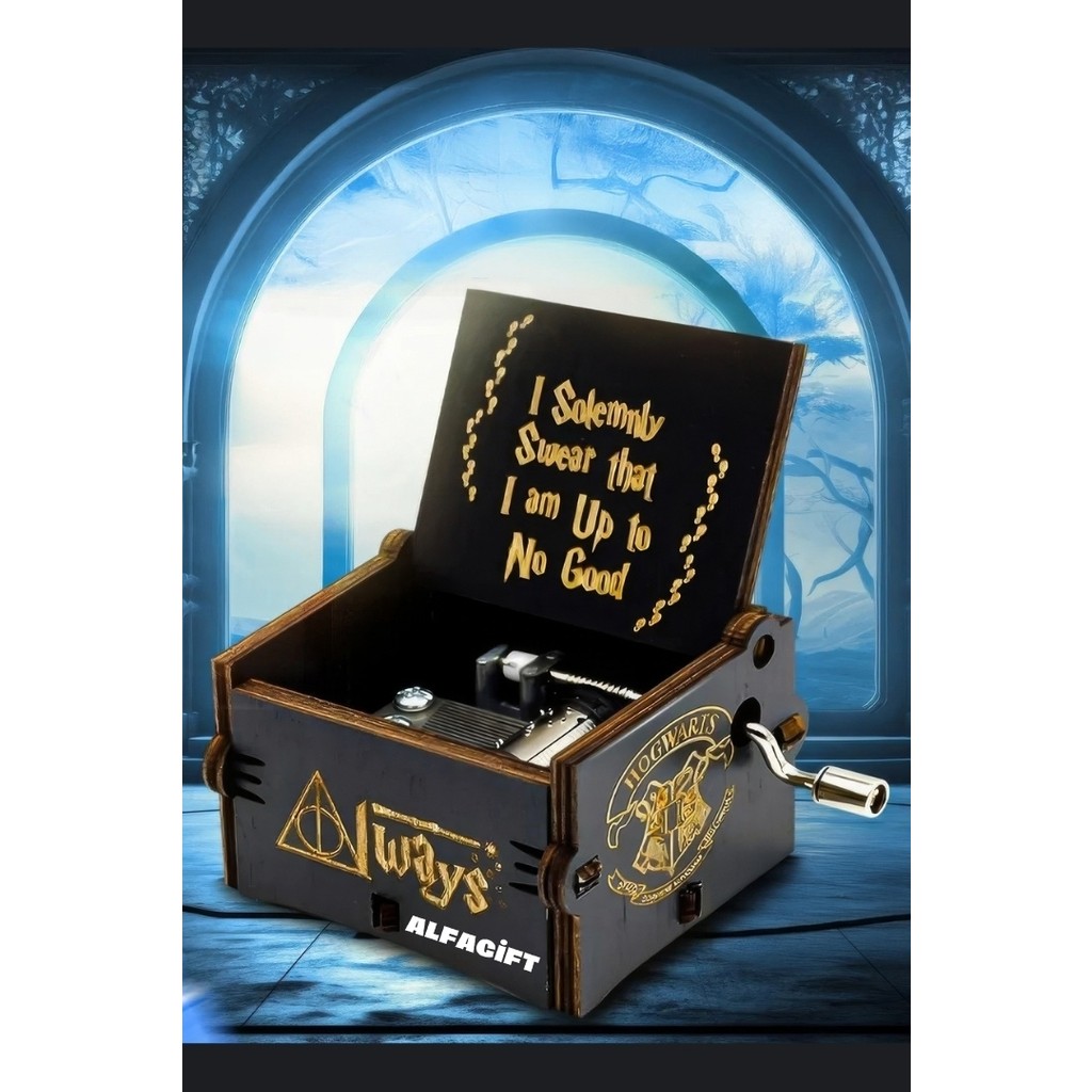 Alfa Gift Harry Potter Always Temalı Ahşap Işlemeli Mekanik Müzik Kutusu - Büyüleyici ve Şık Hediye Diğer Fiyatı