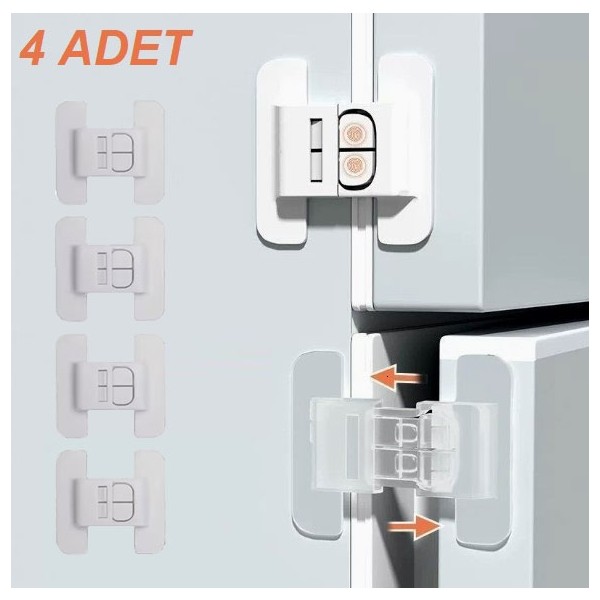 Alfa Life Marketing 4 Adet Buzdolabı Çekmece ve Dolap Kapağı Çocuk Kilidi - Renkli - 0,5 ml Buzdolapları Fiyatı