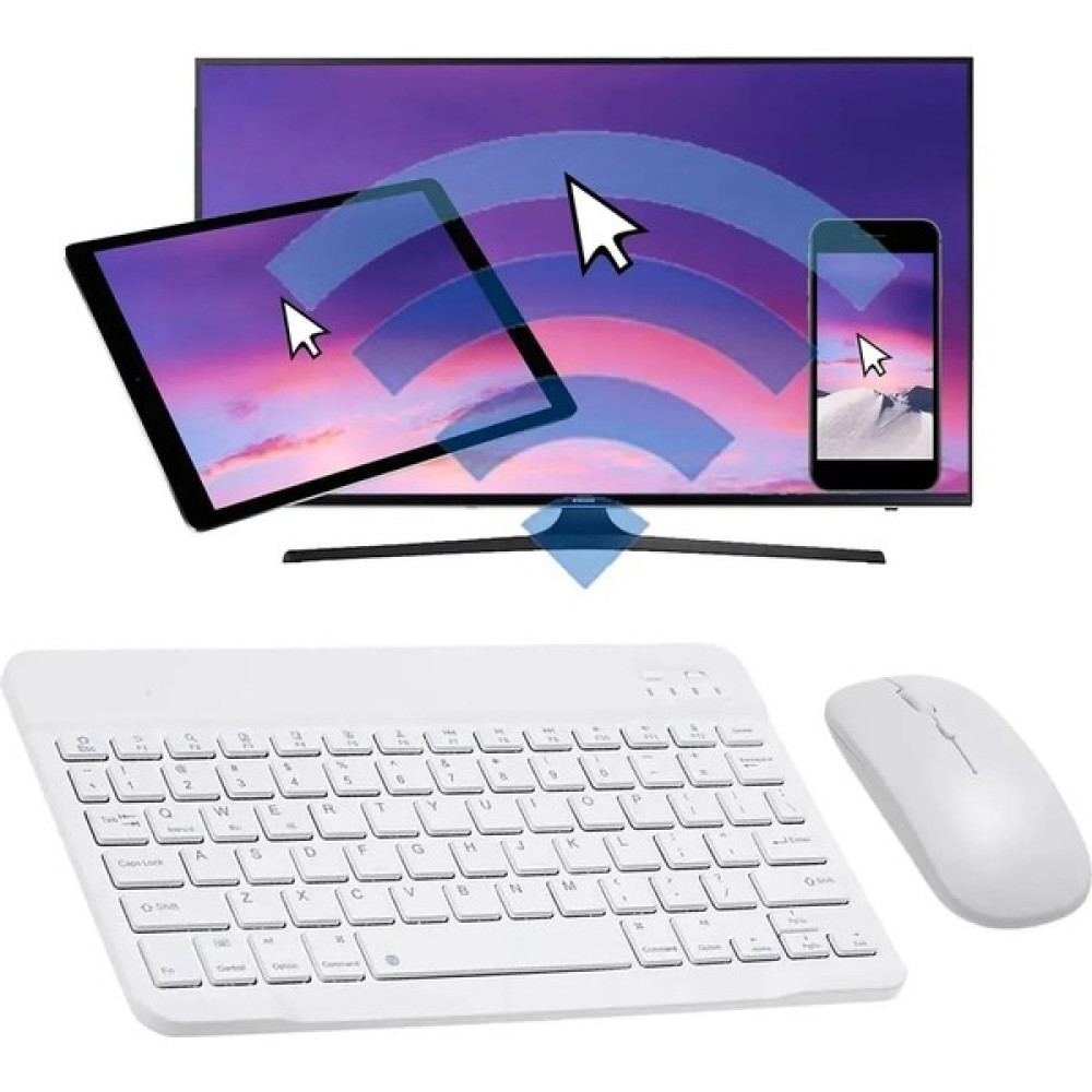 Alfa MEC Apple Ipad Air 4/5. Nesil 10.9 Uyumlu Kablosuz Bluetooth Klavye+Mouse Set - Beyaz Klavye - Mouse Fiyatı