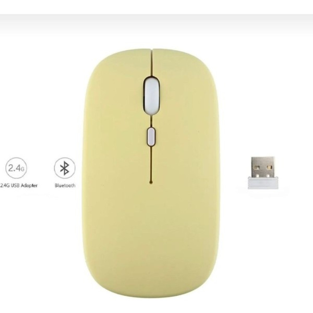 Alfa MEC Apple iPad Mini 2 3 4 Uyumlu Mouse Bluetooth Wireless Şarj Edilebilir Fare 2.4g - Sarı Klavye - Mouse Fiyatı