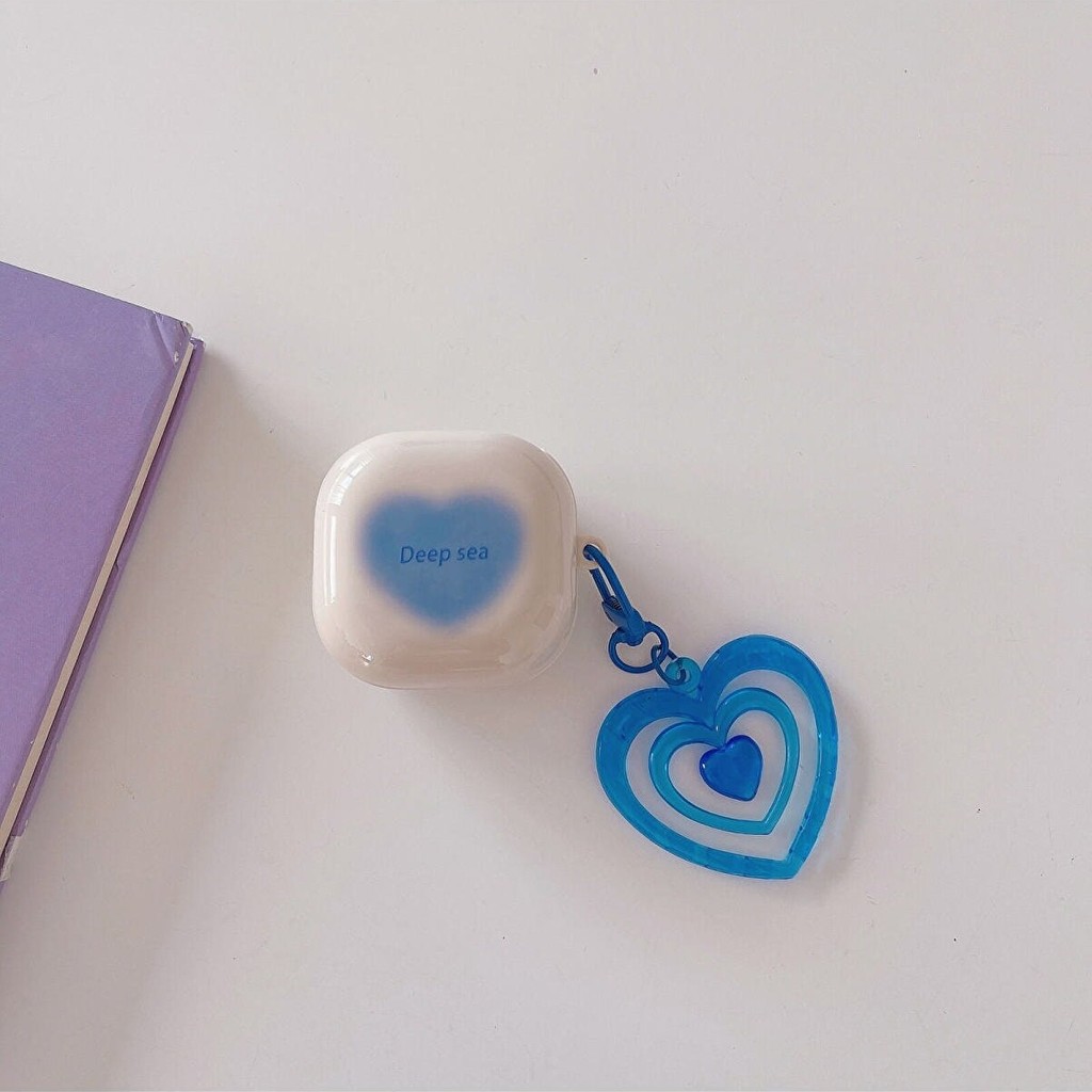 Alfa MEC Samsung Galaxy Buds 2 Pro Uyumlu Kılıf Kalpli Silikon Askılı Darbeye Dayanıklı Kılıf - Açık Mavi Cep Telefonu Kılıfı Fiyatı