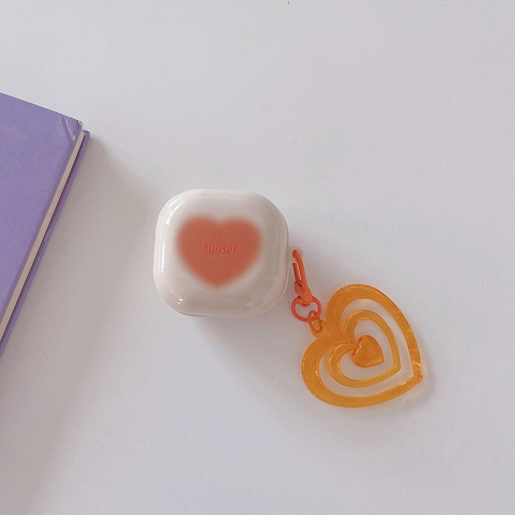 Alfa MEC Samsung Galaxy Buds 2 Pro Uyumlu Kılıf Kalpli Silikon Askılı Darbeye Dayanıklı Kılıf - Turuncu Cep Telefonu Kılıfı Fiyatı