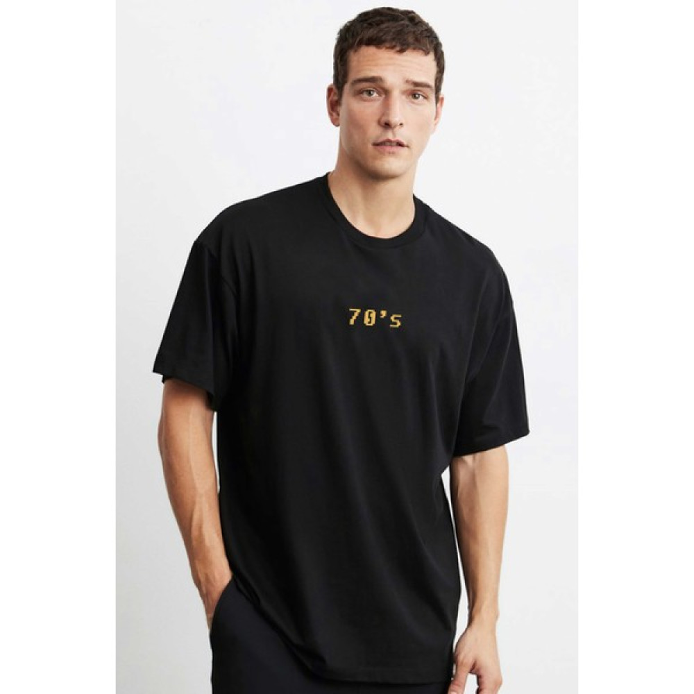 Alfa Tshirt Vintage Gold Awesome Series June 1979 Siyah Ön Arka Oversize Tshirt Erkek T-shirt Fiyatı