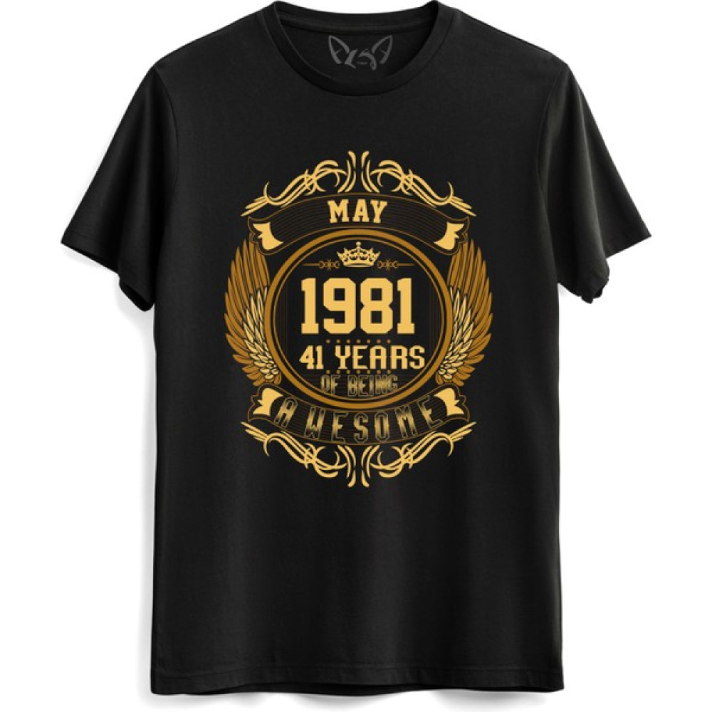 Alfa Tshirt Vintage Gold Awesome Series May 1981 Siyah Tshirt Erkek T-shirt Fiyatı