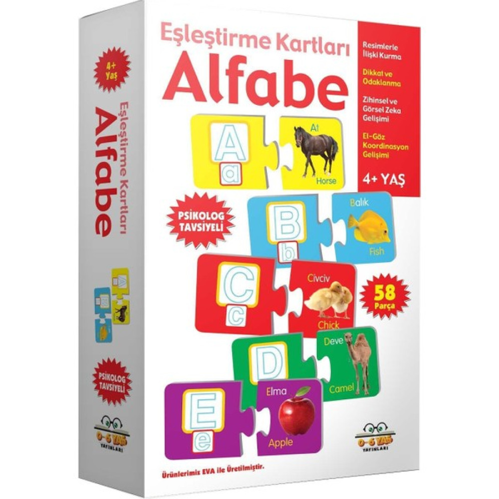 Alfabe - Eşleştirme Kartları - Zihinsel Gelişim Kitapları Fiyatı