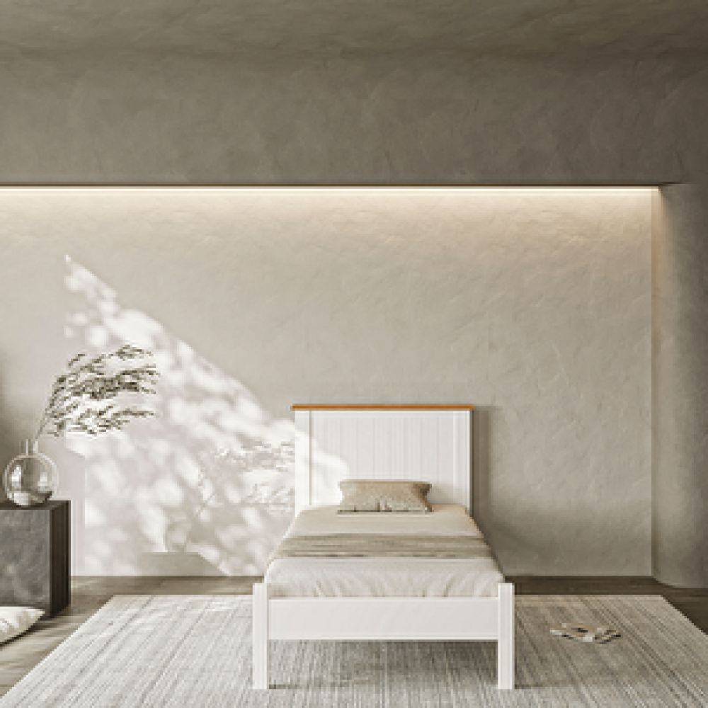 AlfaCountry Bli̇nk Modern İnci Beyaz Tek Kişilik Karyola 90x190 90x190 cm Karyola Fiyatı