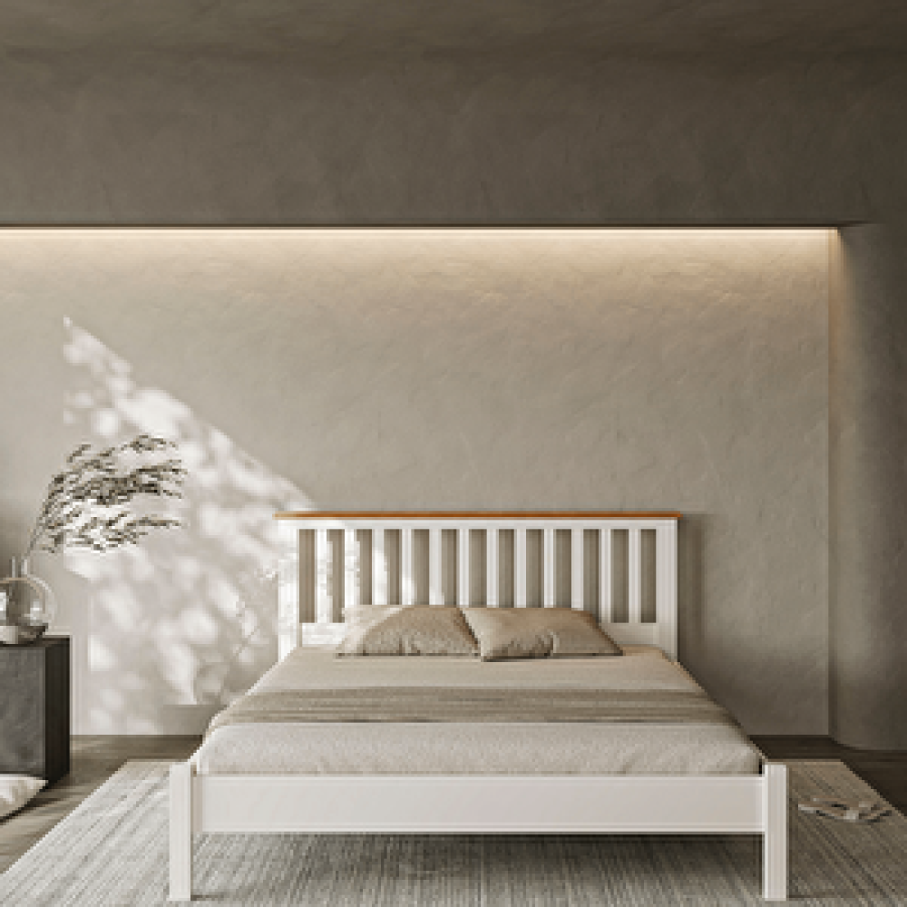 AlfaCountry Fi̇dan Modern İnci Beyaz Çift Kişilik Karyola 160x200 160x200 cm Karyola Fiyatı