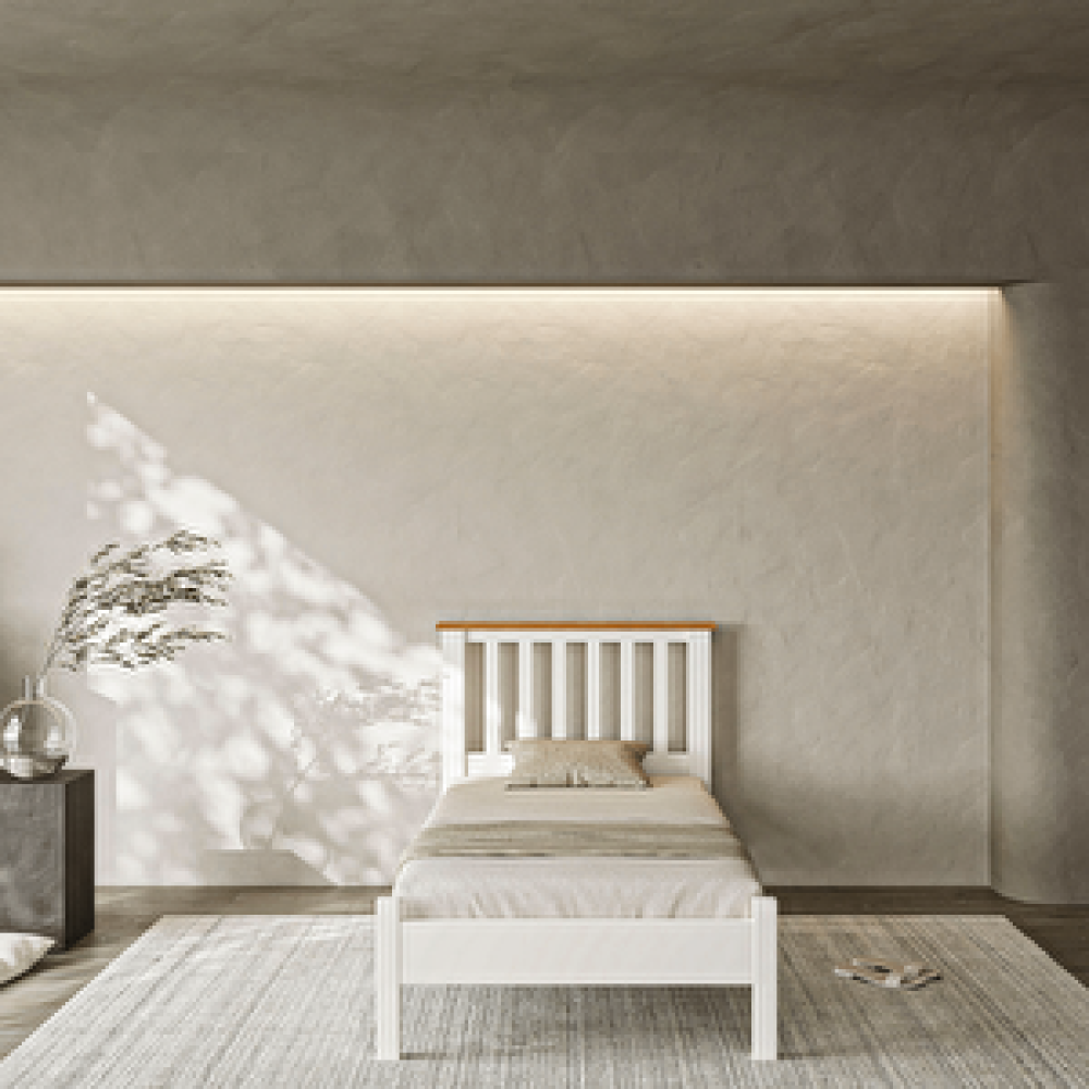 AlfaCountry Fi̇dan Modern İnci Beyaz Tek Kişilik Karyola 90x190 90x190 cm Karyola Fiyatı