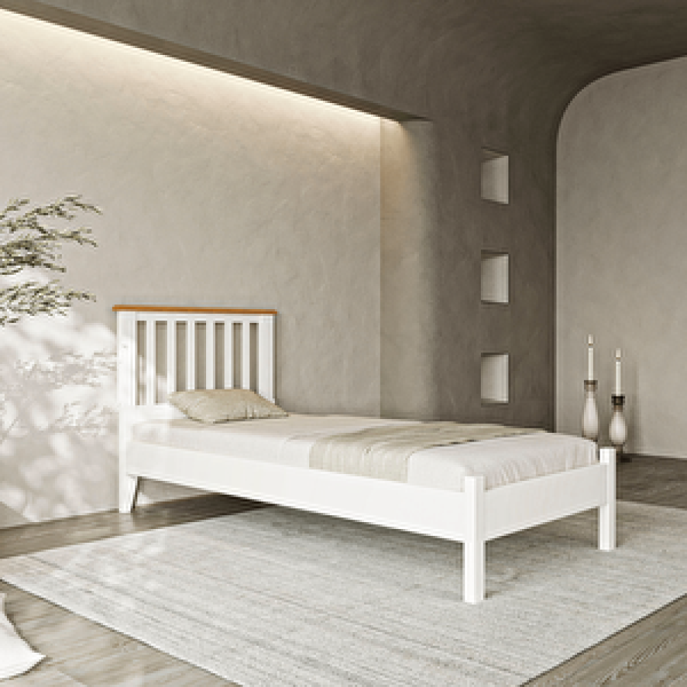 AlfaCountry Fi̇dan Modern İnci Beyaz Tek Kişilik Karyola 90x200 90x200 cm Karyola Fiyatı