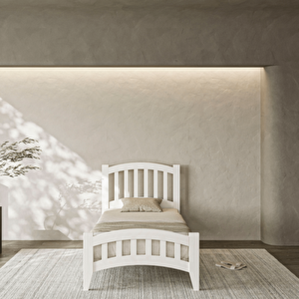 AlfaCountry Lrya Modern İnci Beyaz Tek Kişilik Karyola 120x200 120x200 cm Karyola Fiyatı