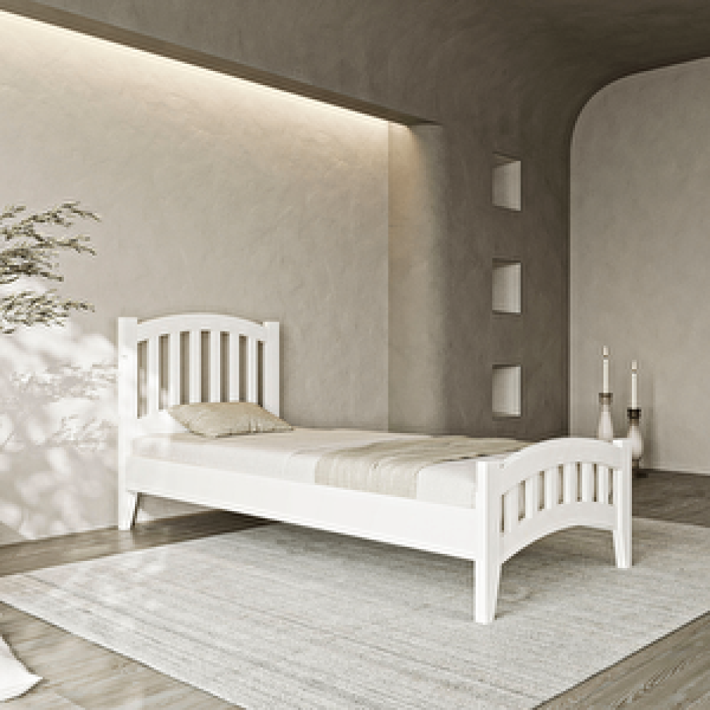 AlfaCountry Lrya Modern İnci Beyaz Tek Kişilik Karyola 90x200 90x200 cm Karyola Fiyatı
