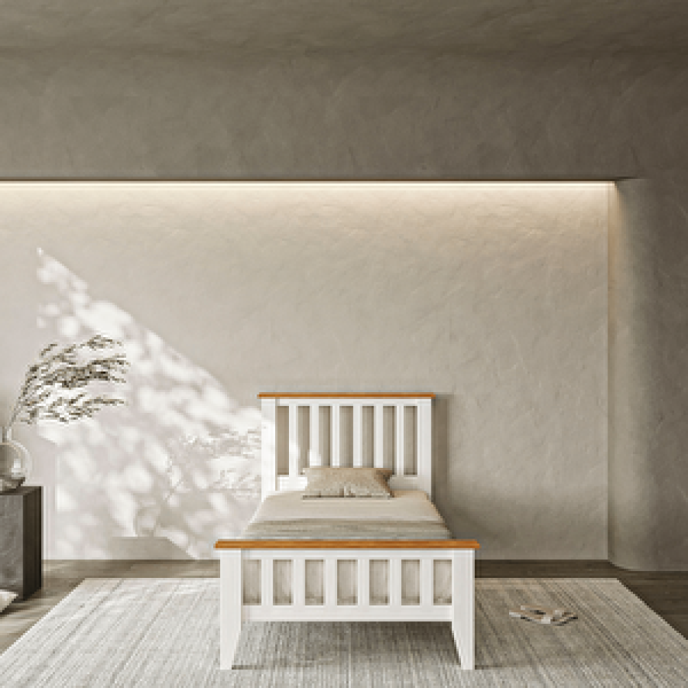 AlfaCountry Perla Modern İnci Beyaz Tek Kişilik Karyola 90x190 90x190 cm Karyola Fiyatı