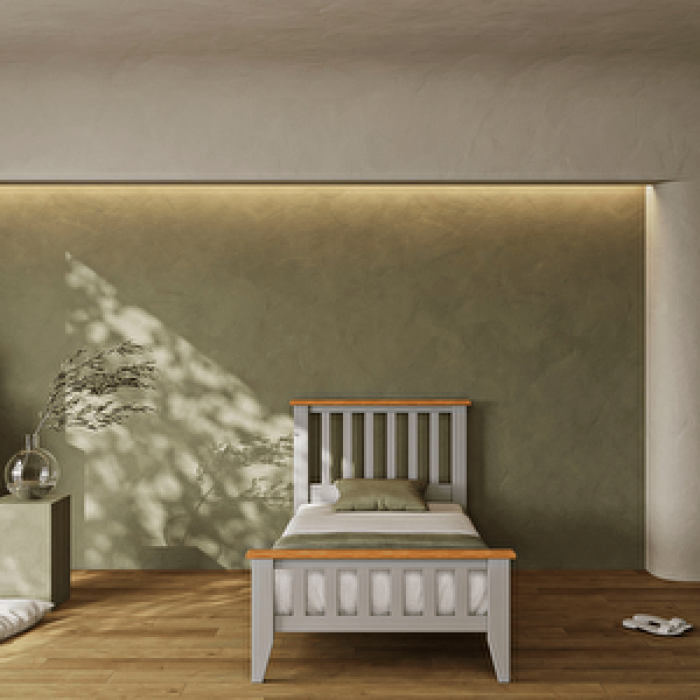 AlfaCountry Perla Modern Soft Gri Tek Kişilik Karyola 100x200 100x200 cm Karyola Fiyatı