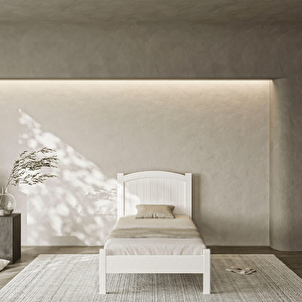 AlfaCountry Rüzgar Modern İnci Beyaz Tek Kişilik Karyola 90x190 90x190 cm Karyola Fiyatı
