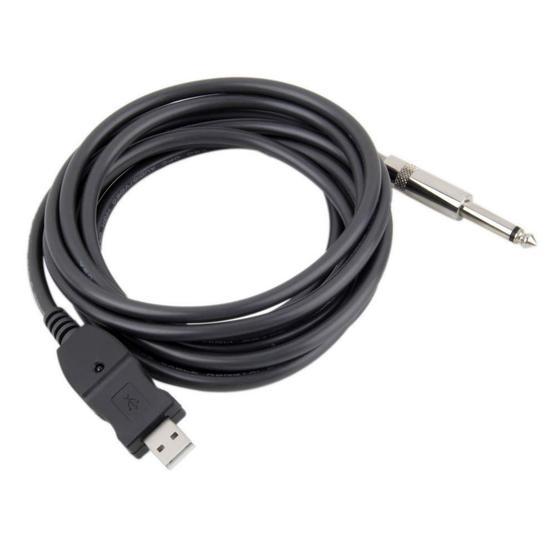 Alfais 4844 6.3 mm Jack to Çevirici Usb Gitar Adaptör Kablosu