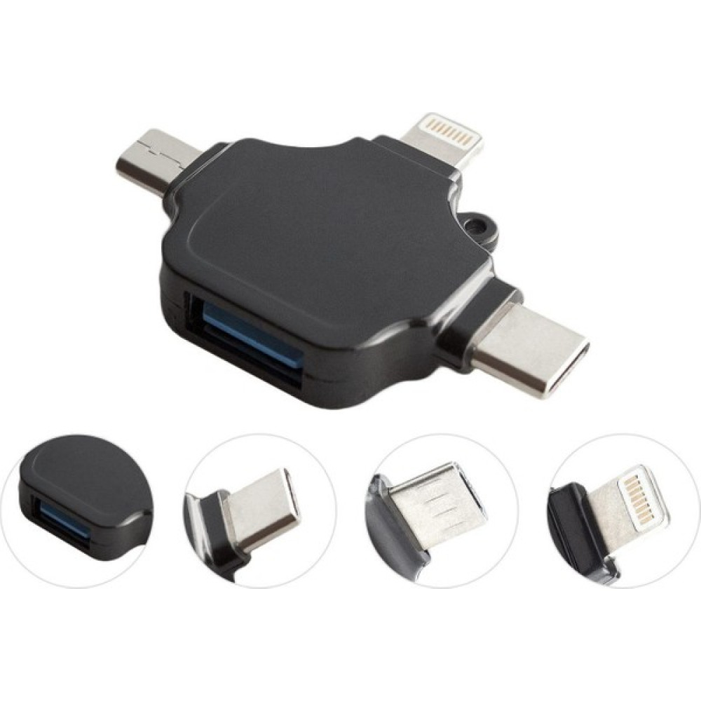 Alfais 5003 Lightning iPhone Type-C Micro USB 3in1 USB 3.0 Dişi Mouse Flash Otg Çevirici Adaptör Oto Boyaları Fiyatı