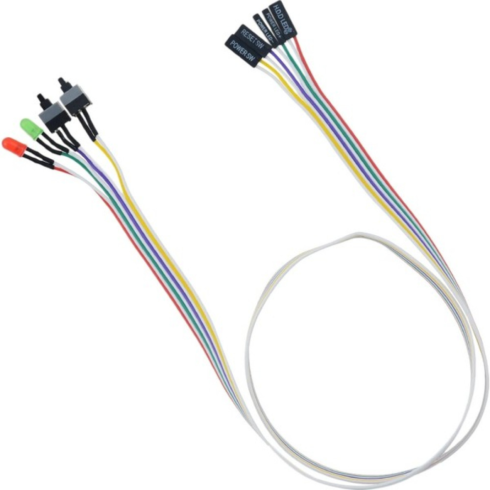 Alfais 5064 Anakart LED Işıklı Power ve Reset Açma Kapama Butonu Kablosu Switch On/off - Renkli - 0,5 m Güç Kablosu Fiyatı