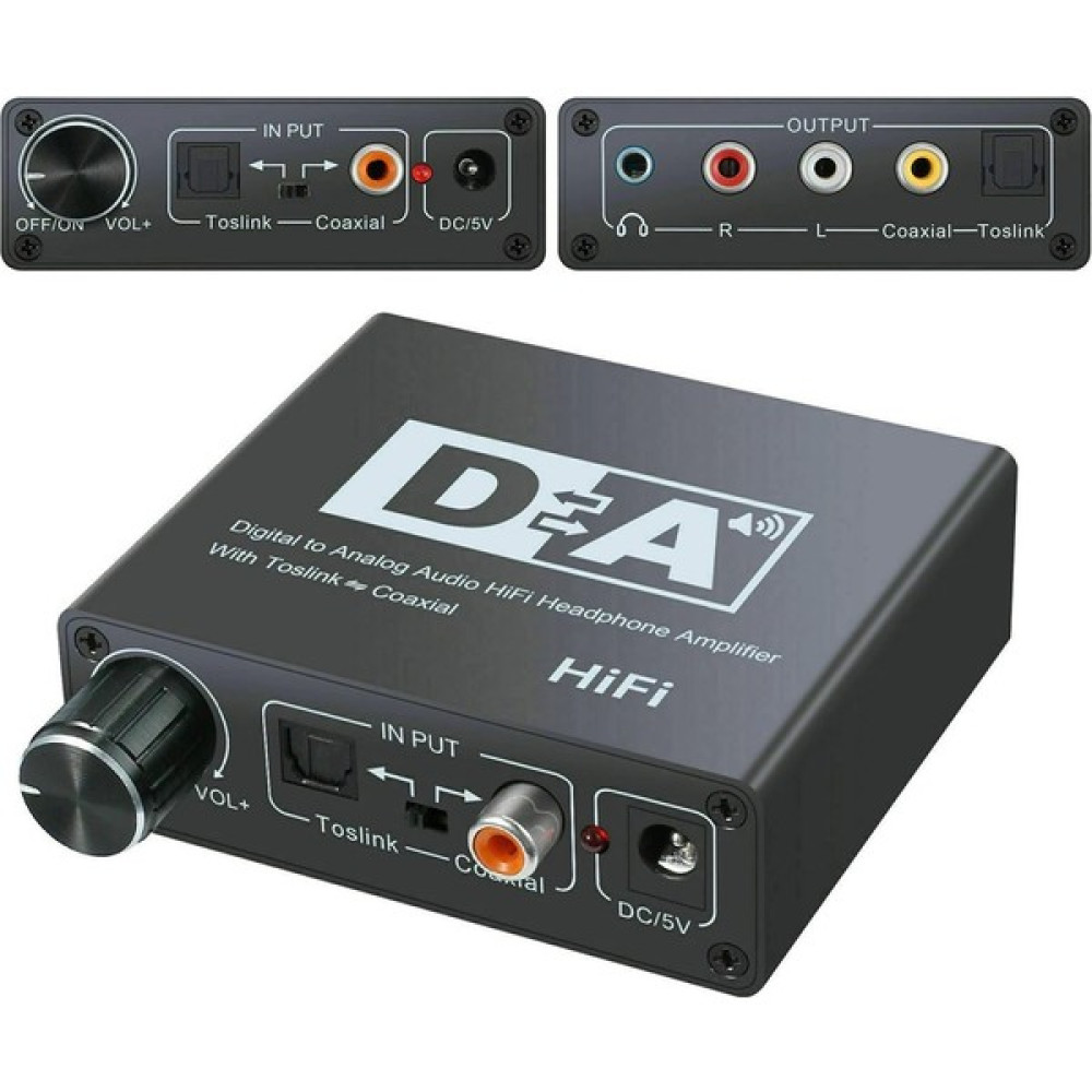 Alfais 5074 Digital To Analog Dac Çevirici Dönüştürücü Ses Optik Adaptörü - Siyah Bilgisayar Çevirici ve Adaptörü Fiyatı