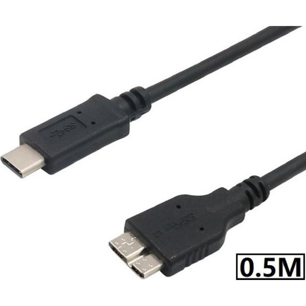 Alfais 5240 USB Type C To Micro USB 3.0 Taşınabilir HDD Hard Disk Kablosu 0.5m (50CM) Disk Kablosu Fiyatı