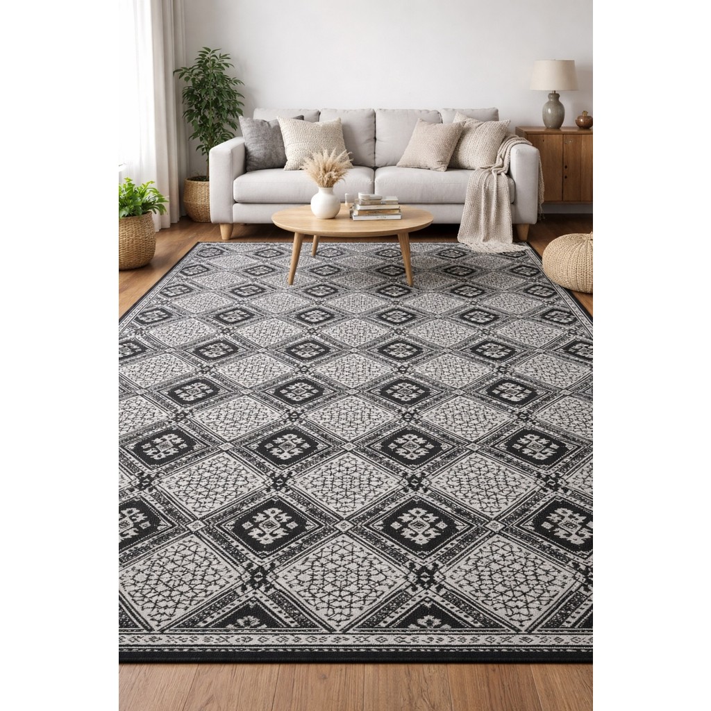 Algelsineve Zuhre 12M2 Serme Halı Örtüsü - 290 x 390 cm - Siyah Salon Halısı Fiyatı