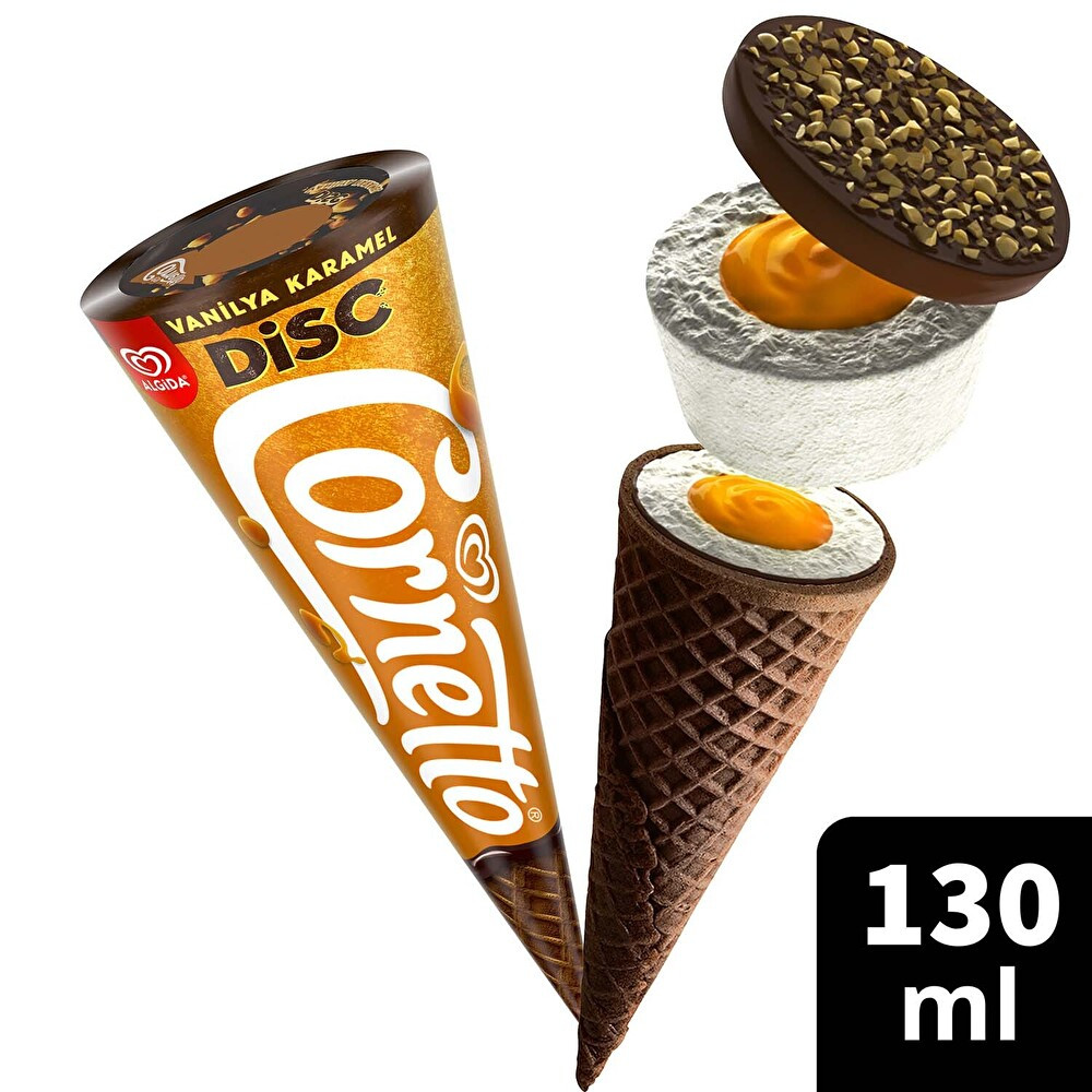 Algida Cornetto Disc Vanilya & Karamel 130 ml Dondurma Fiyatı