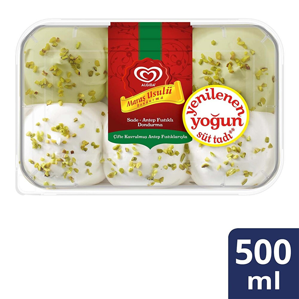 Algida Maraş Usulü Sade Ve Fıstıklı Dondurma 500 ml Dondurma Fiyatı