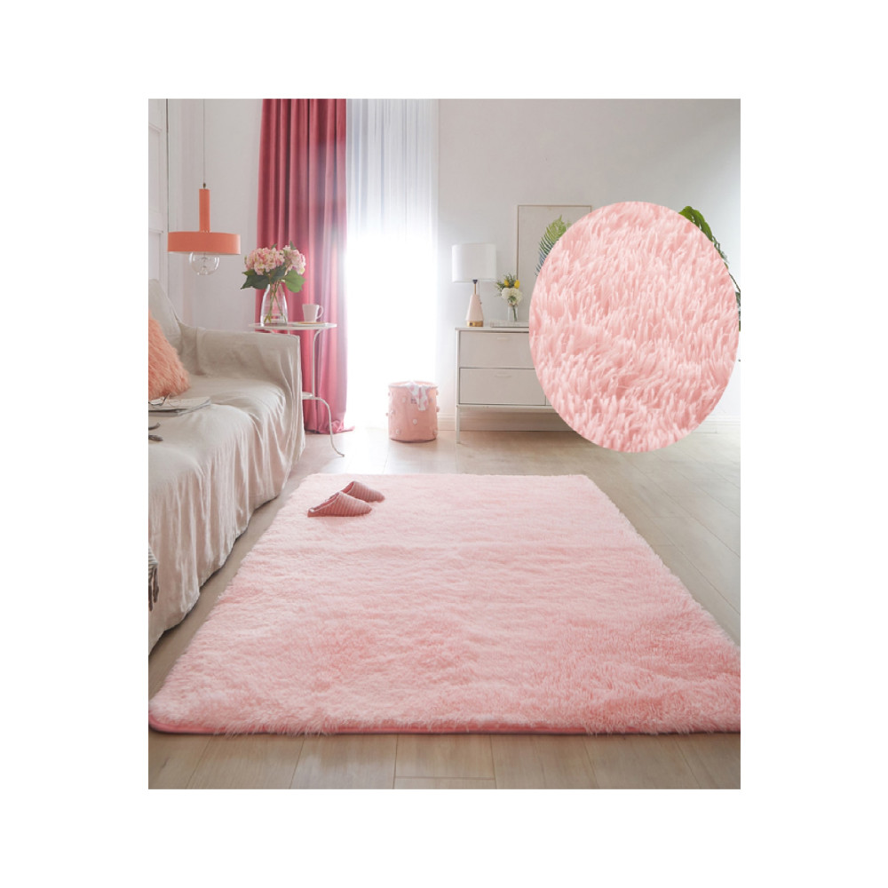 ALgorand Home Oturma Odası Pembe Pudra Peluş Kalın Halı Yatak Odası Başucu Sevimli Prenses Odası Çocuk Odası Halı 100 x 140 Beden Kilim Fiyatı