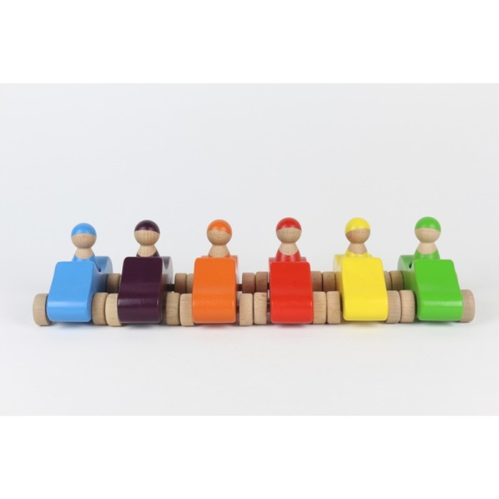 Ali Wooden Aliwooden 6 Lı Waldorf Araba Seti - Renkli Bebek Oyuncakları Fiyatı