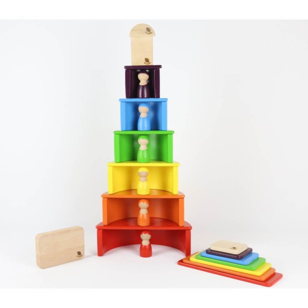 Ali Wooden Aliwooden 7 Li Waldorf Gökkuşağı Tam Set - Renkli Bebek Oyuncakları Fiyatı