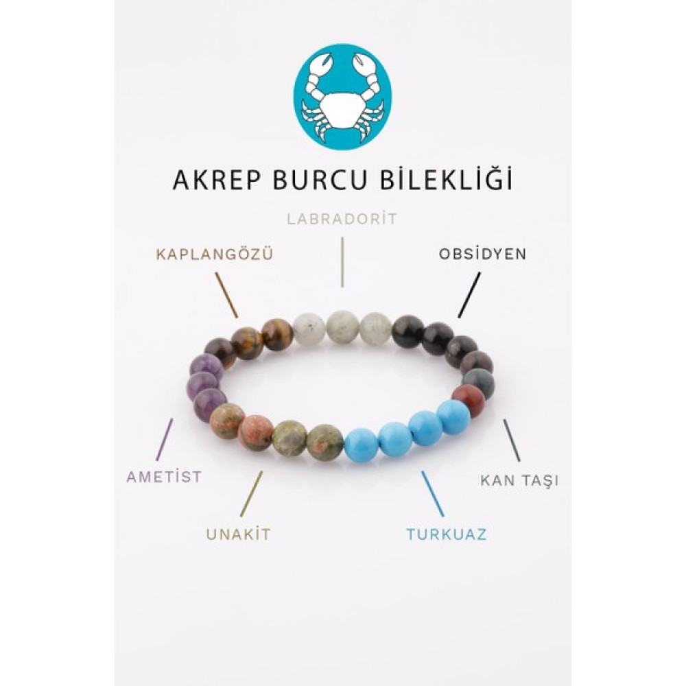 Alibaba Doğaltaş Akrep Burcu Taşlarından Oluşan Doğal Taş Bileklik 8 mm Küre Kesim - Burç Bilekliği - Renkli Saat ve Bileklik Aksesuarı Fiyatı
