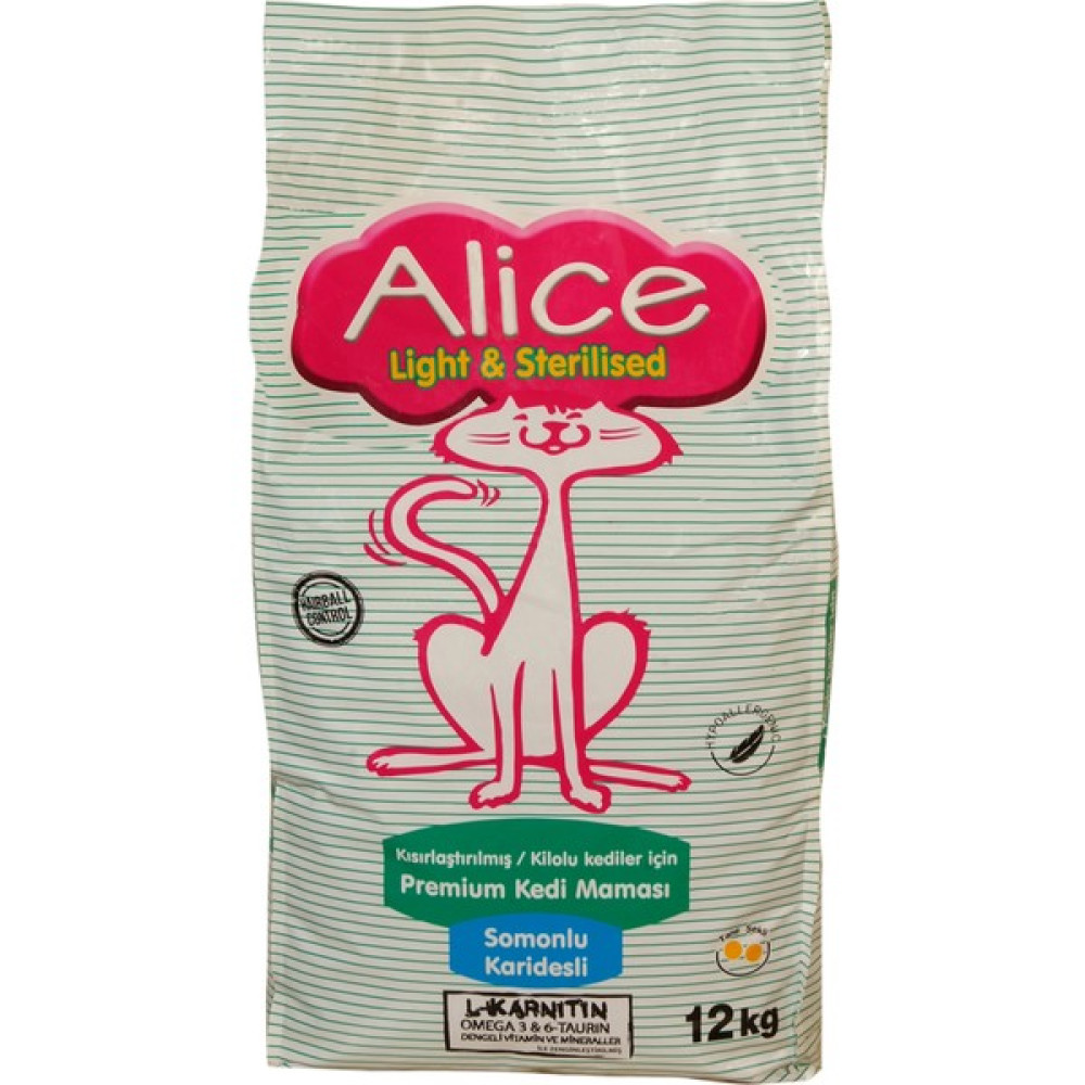 Alice Light & Strerilised 12 Kg (Kısır ve Kilolu Kedilere Özel) Evcil Hayvan Ürünleri Fiyatı