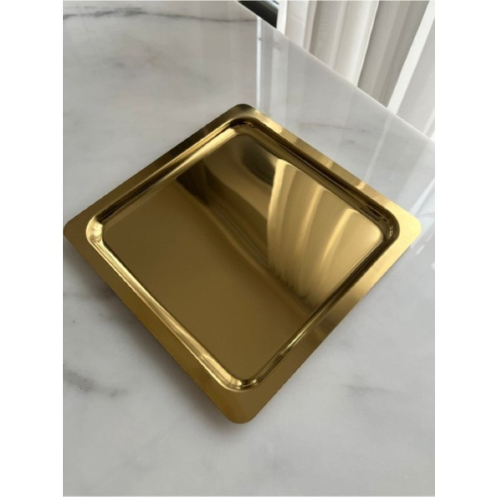 Alice Lüx Gold Kare Servis Sunum Tepsisi / Sunumluk / Servis Tepsisi Fiyatı