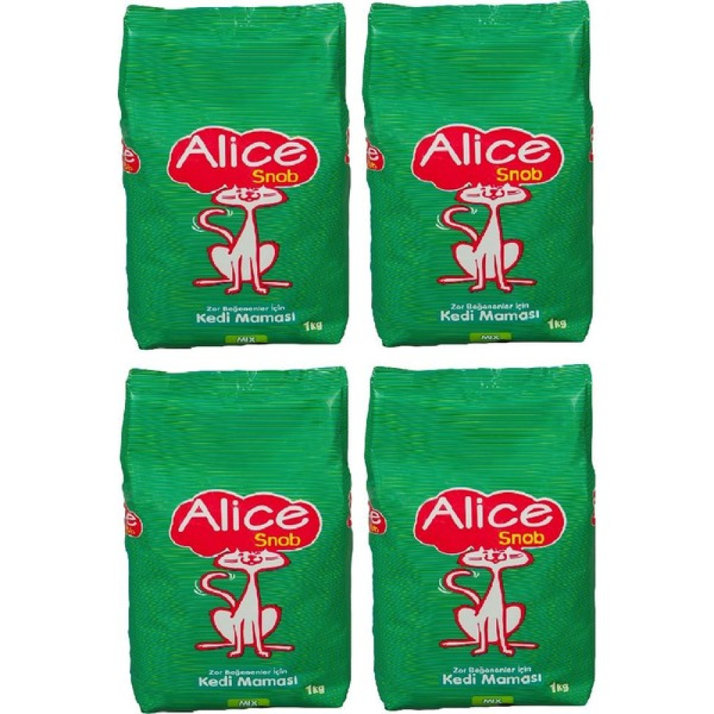 Alice Snob Seçici Zor Beğenenler Için Kedi Maması 1 kg x 4 Adet Evcil Hayvan Ürünleri Fiyatı