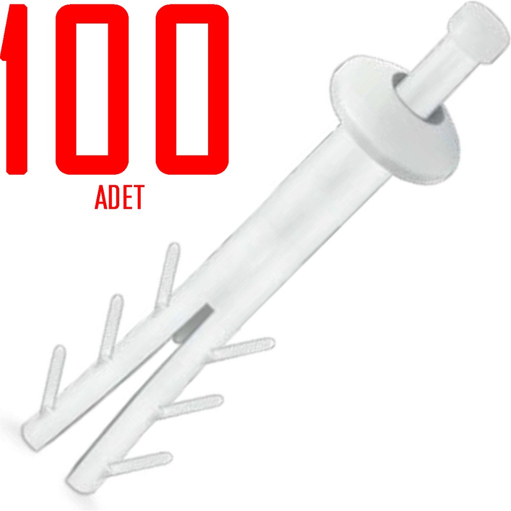 Aliden Pratik Plastik Çivili Korniş Dübeli Del Çak Dübeli 100 Adet Diğer Fiyatı