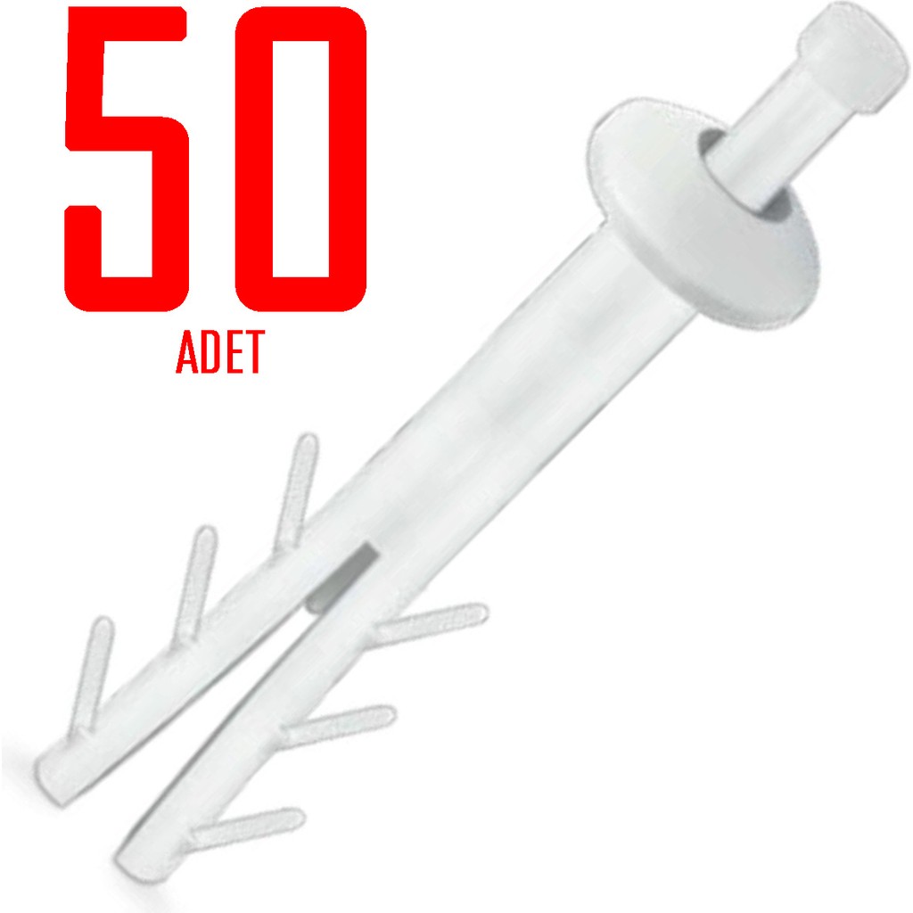 Aliden Pratik Plastik Çivili Korniş Dübeli Del Çak Dübeli 50 Adet Diğer Fiyatı
