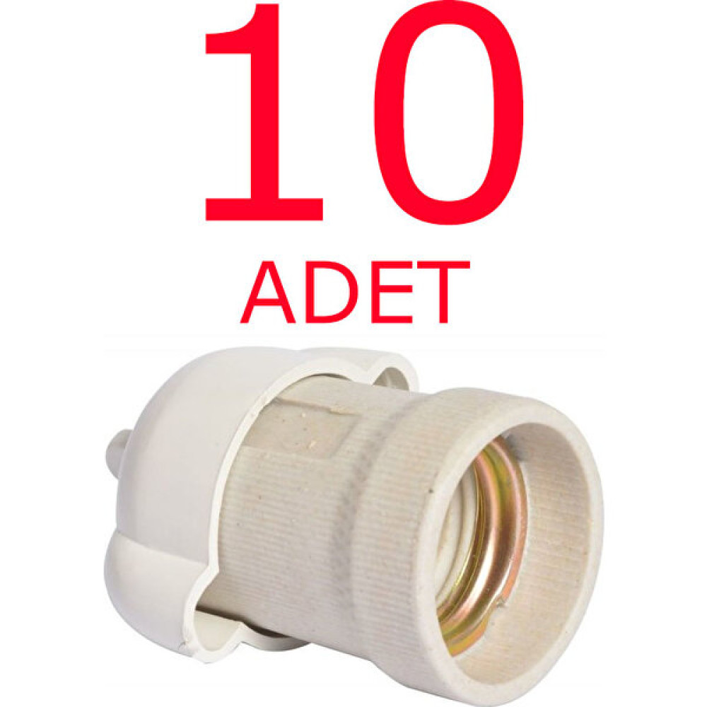 Aliden Yağmur Duy - Porselen Yağmur Duy - Standart E 27 Duy 10 Adet - Yok - Beyaz Nalburiye & Hırdavat Fiyatı