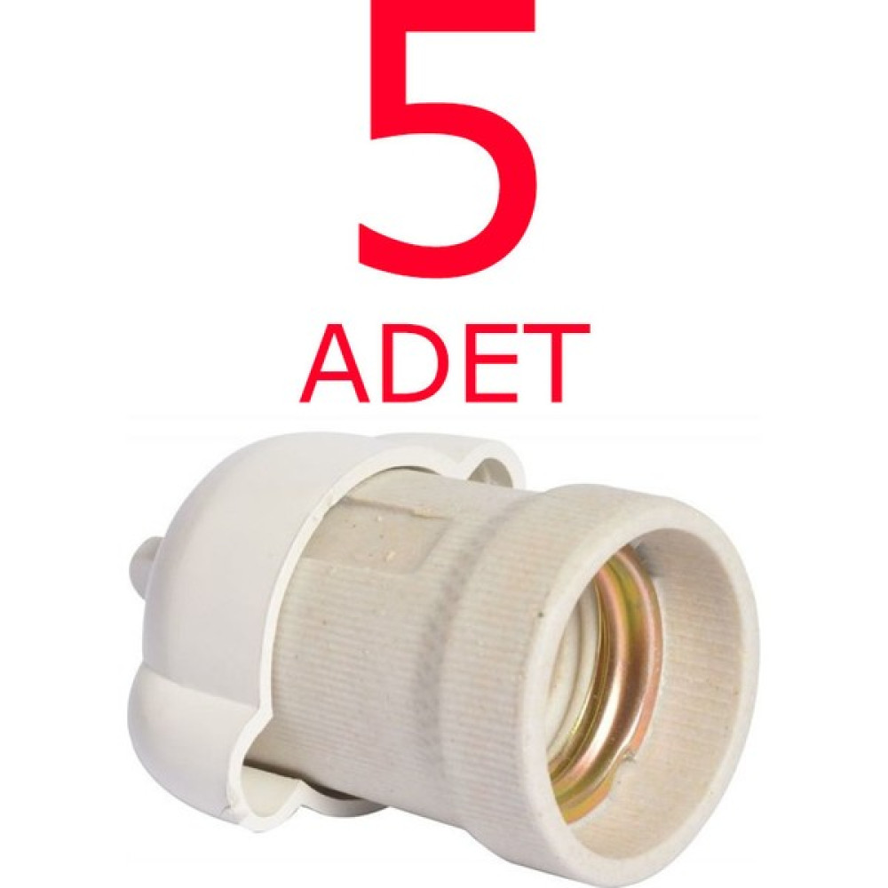 Aliden Yağmur Duy - Porselen Yağmur Duy - Standart E 27 Duy 5 Adet - Yok - Beyaz Nalburiye & Hırdavat Fiyatı