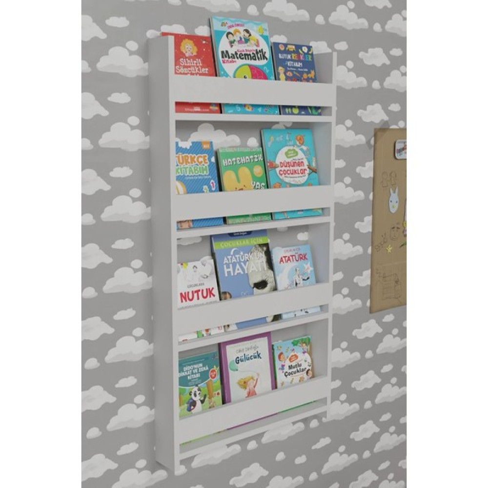 Aliis Life Montessori Çocuk Kitaplığı Eğitici Çocuk Odası Kitaplık - Beyaz Kitaplık Fiyatı
