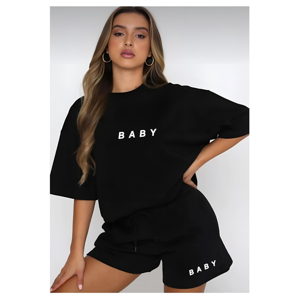 ALİKA Kadın Baby Baskılı Şort Takım M Beden Kadın Giyim Fiyatı