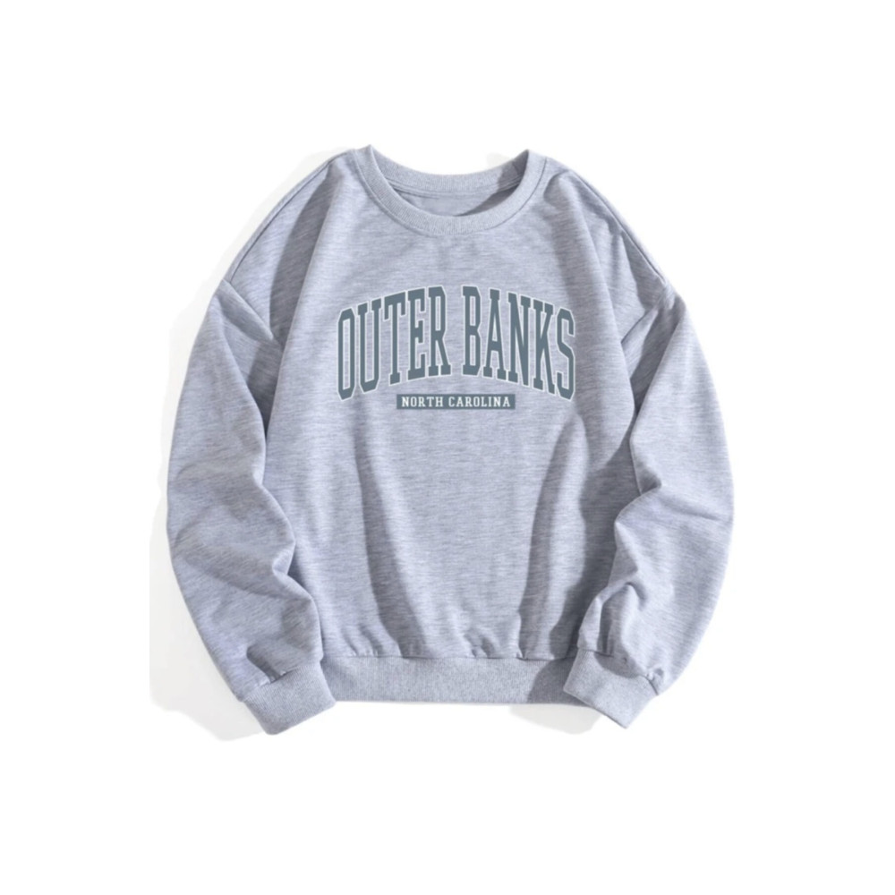 ALİKA Kadın Gri Outer Banks Oversize Sweatshirt S Beden Bayan Sweatshirt Fiyatı