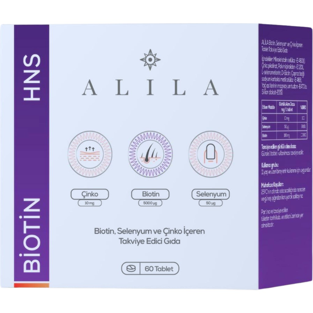 Alila Biotin, Selenyum ve Çinko Içeren Takviye Edici 60 Tablet Diğer Fiyatı