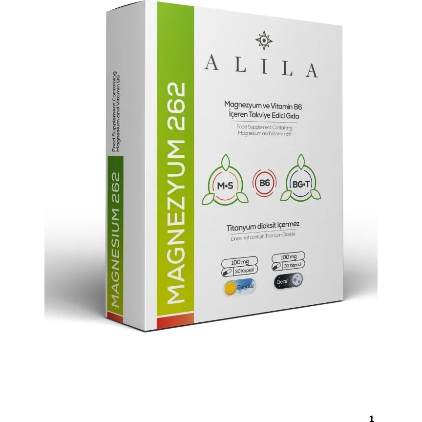 Alila Magnezyum Ve Vitamin B6 İçeren Takviye Edici Gıda Toplam 60 Kapsül (30 Gece 30 Gündüz) Diğer Fiyatı